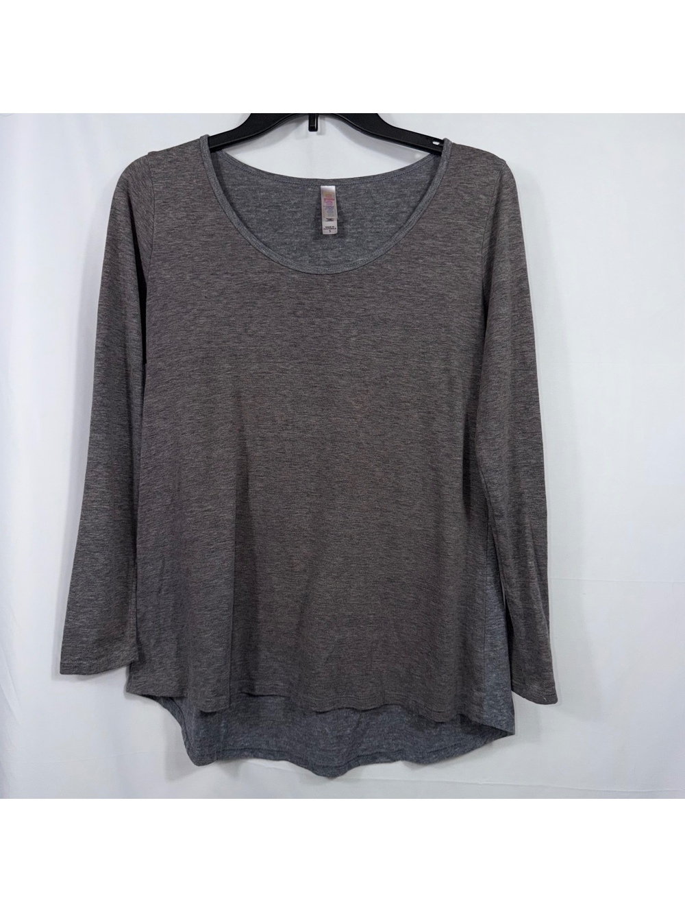 LuLaRoe Lynnae S Gray High Low Long Sleeve Top